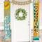 Sweet Summer Boho Sun Porch Banner Sign, Hello Sunshine Sunrise Cloud Bohemian Front Door Decorative Hanging Banner Flag, Yellow Teal Seasonal Decoration Home Outdoor Decor